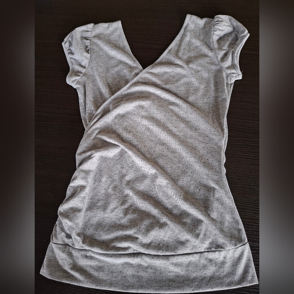 Garage Brand Grey and Black Size Medium Polka Dot Top - Picture 2 of 4